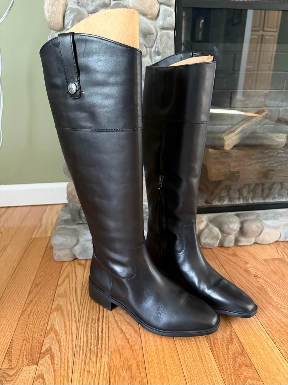 Sam Edelman Women's Tall Black Leather Riding Boots